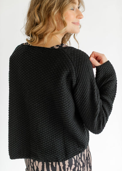 Opal Black Knit Front Button Cardigan - FINAL SALE