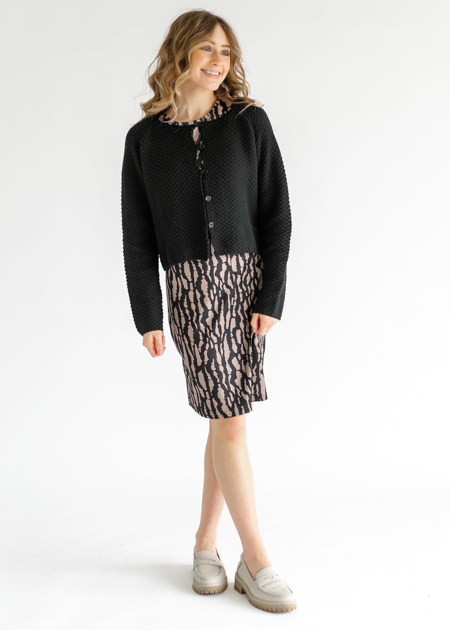 Opal Black Knit Front Button Cardigan - FINAL SALE