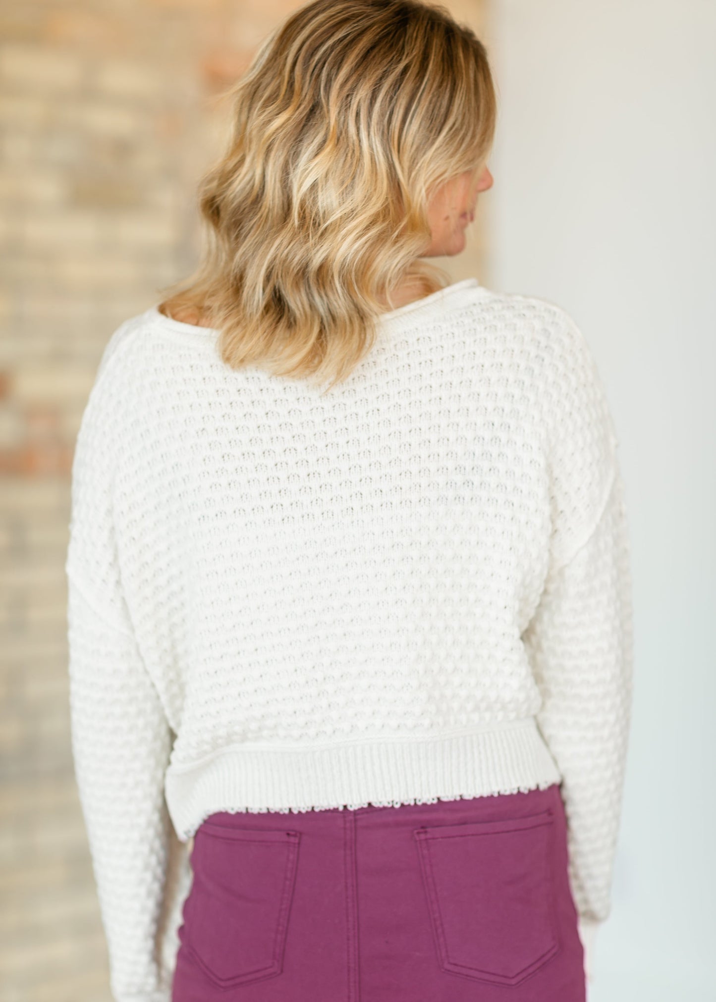 Peyton Raw Hem Bubble Knit Sweater - FINAL SALE