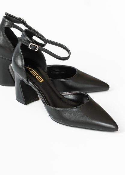 Pointed Toe Flare Block Heel