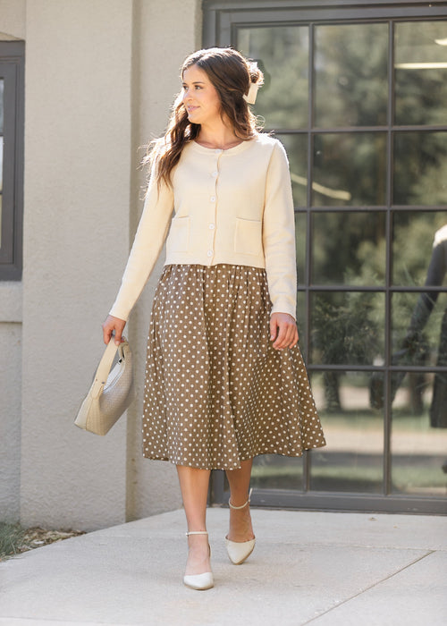 Polka Dot A-line Skirt - FINAL SALE