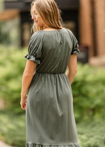 Amy Puff Sleeve Midi Dress - FINAL SALE