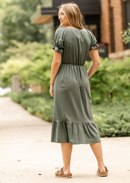 Amy Puff Sleeve Midi Dress - FINAL SALE