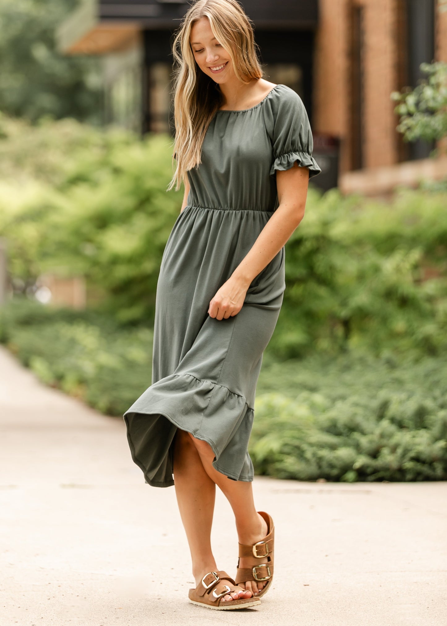 Amy Puff Sleeve Midi Dress - FINAL SALE