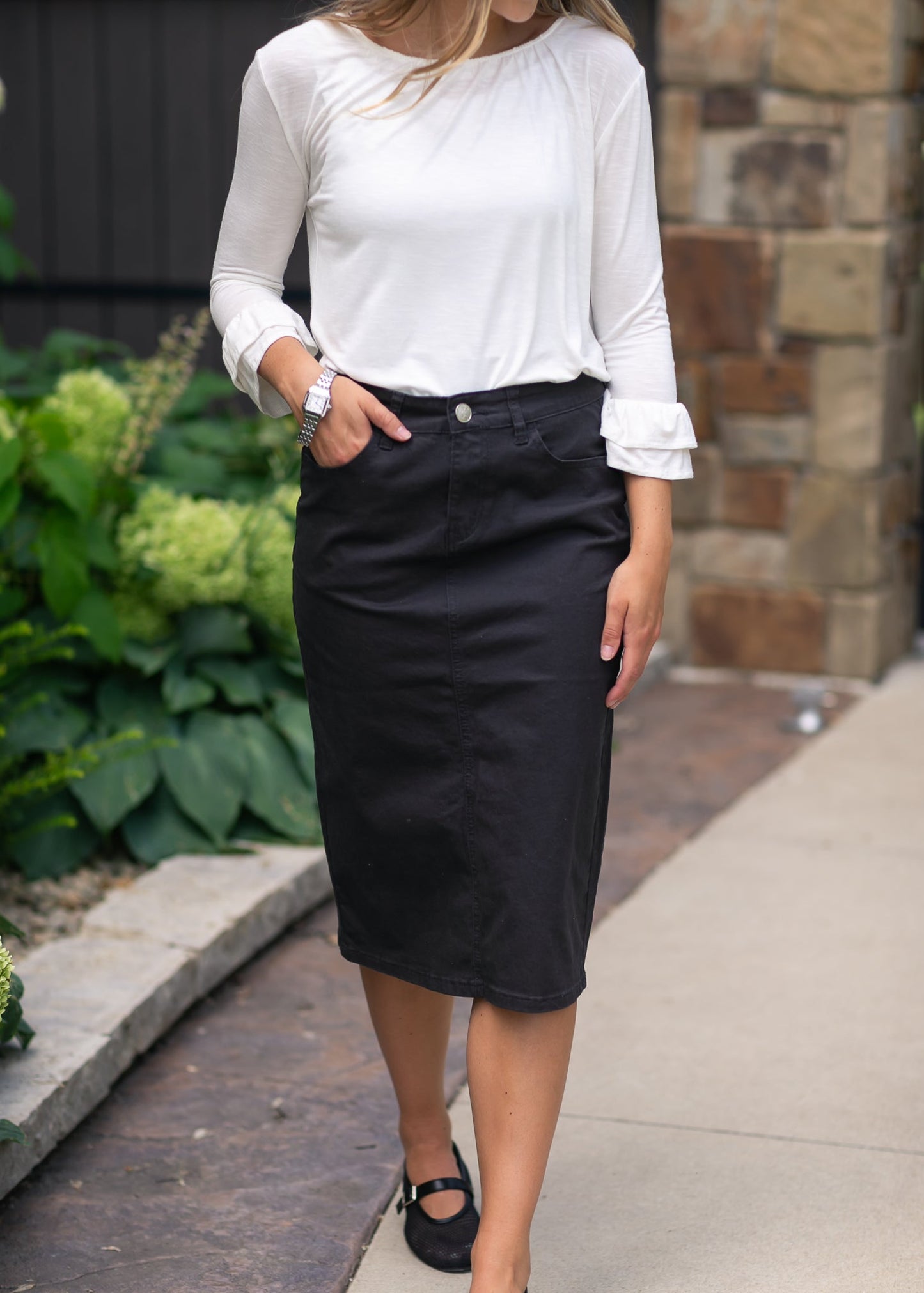 Remi Denim Midi Skirt