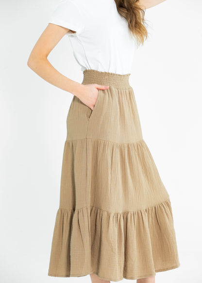 Pull On Textured Maxi Skirt - FINAL SALE