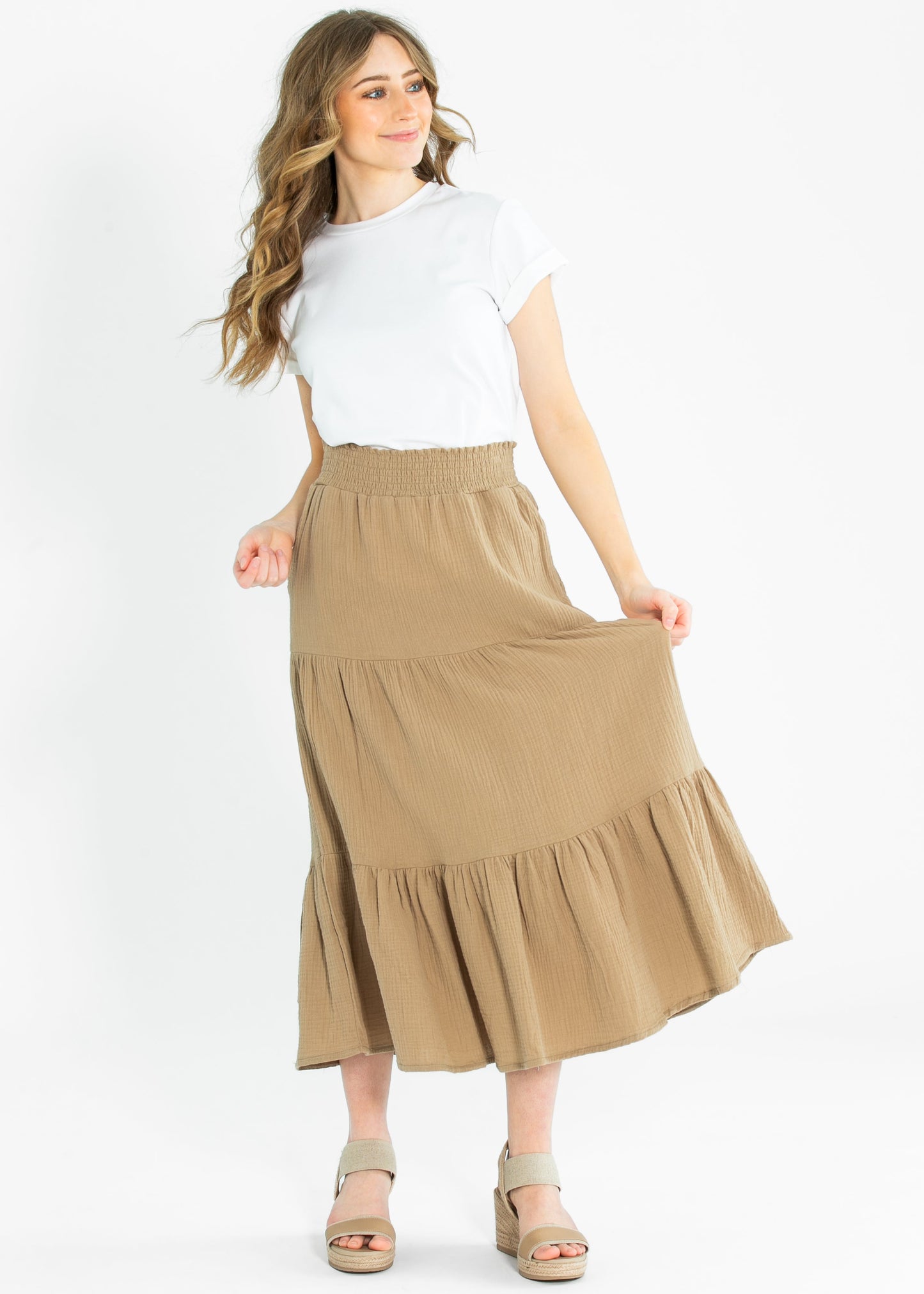 Pull On Textured Maxi Skirt - FINAL SALE
