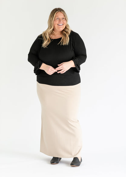 Quinn Taupe Knit Maxi Skirt