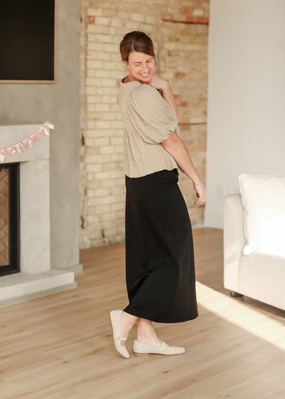 Quinn Black Knit Maxi Skirt