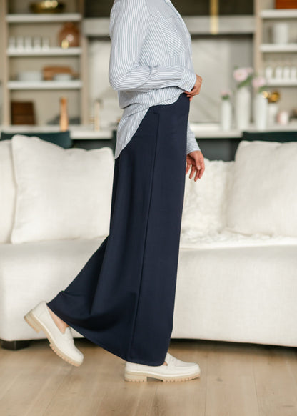 Quinn Navy Knit Maxi Skirt