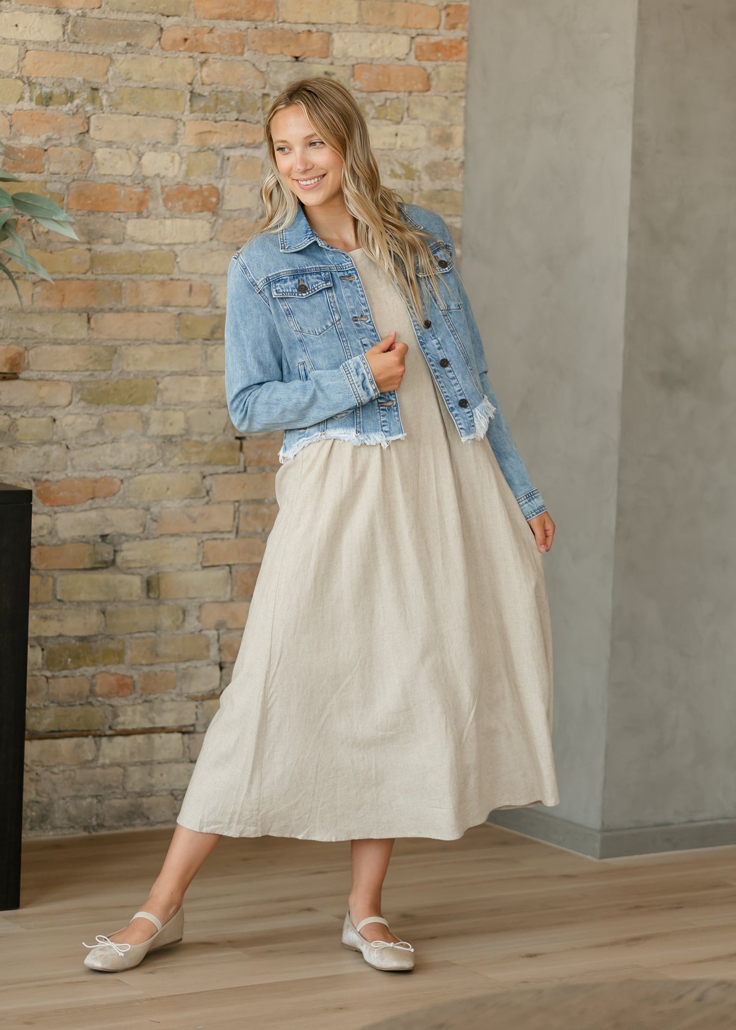 Raw Hem Medium Wash Denim Jacket - FINAL SALE