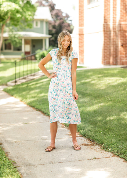 Reece Short Sleeve Straight Fit Midi Dress - FINAL SALE