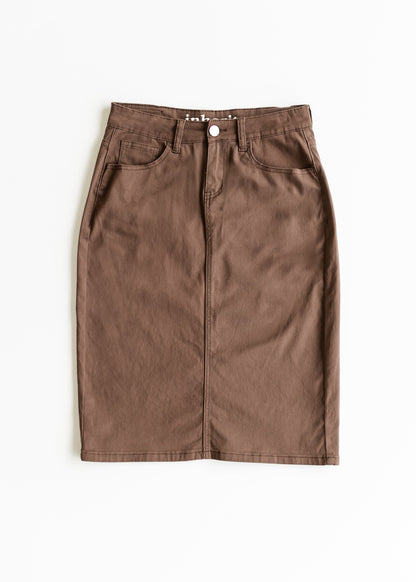Remi Brownstone Denim Midi Skirt - FINAL SALE