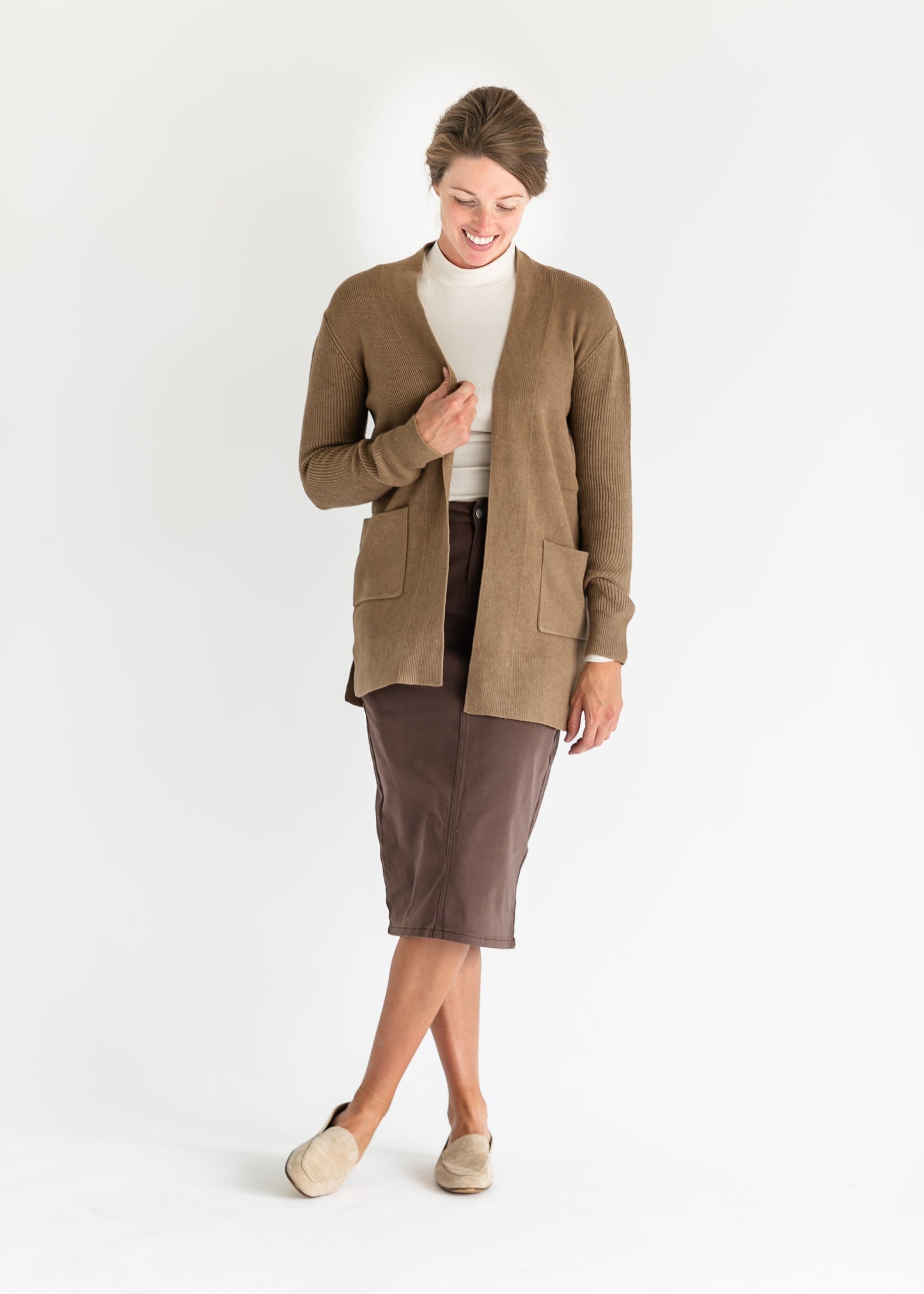 Remi Brownstone Denim Midi Skirt - FINAL SALE