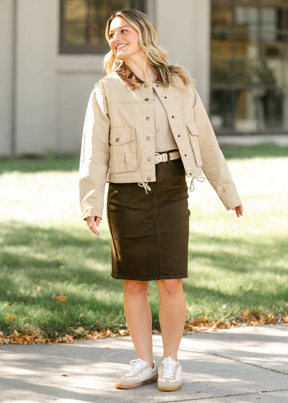 Remi Cafe Brown Midi Skirt