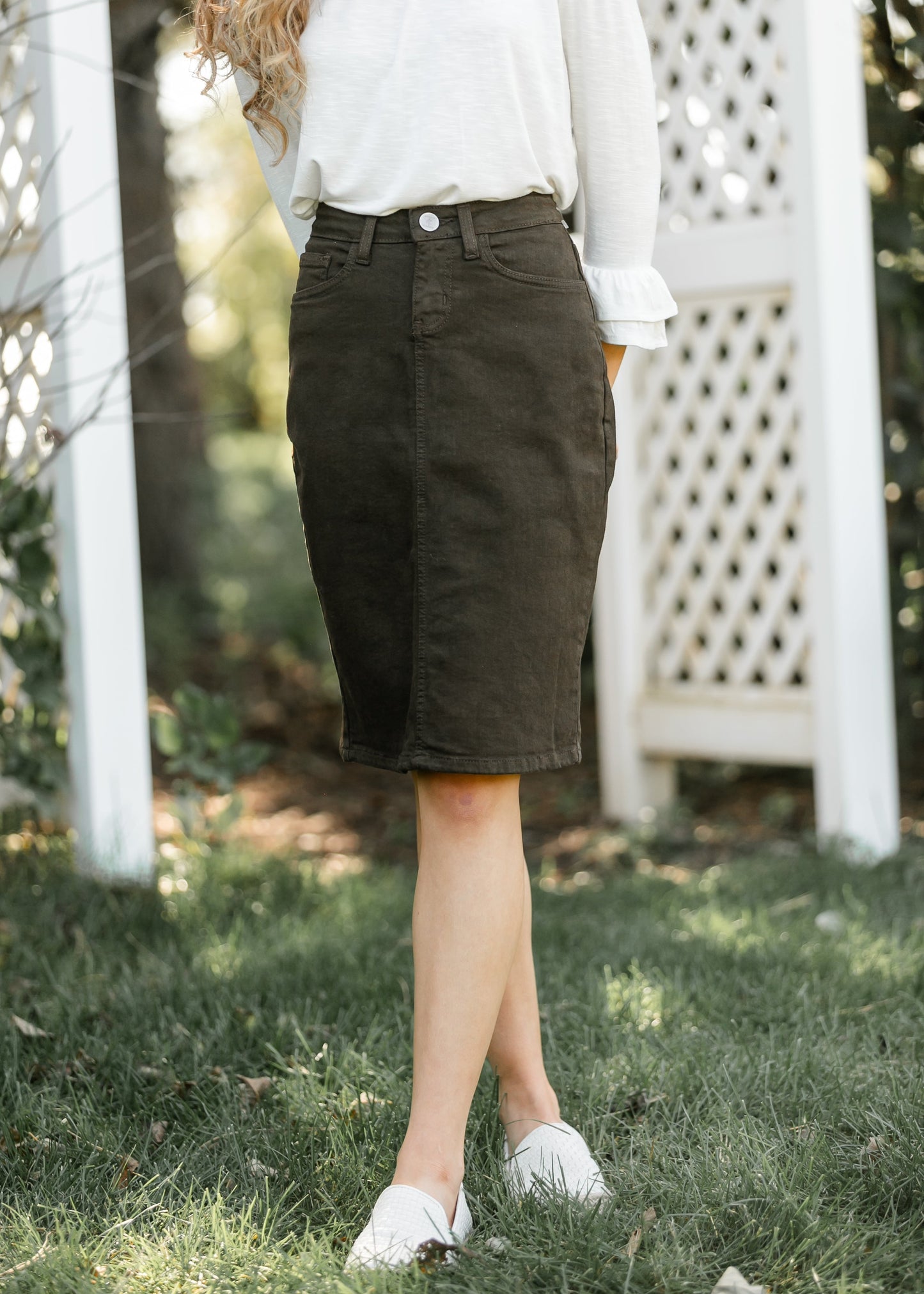 Remi Cafe Brown Midi Skirt