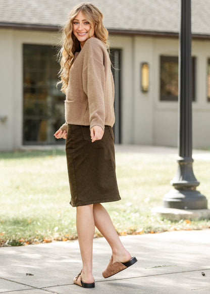 Remi Cafe Brown Midi Skirt