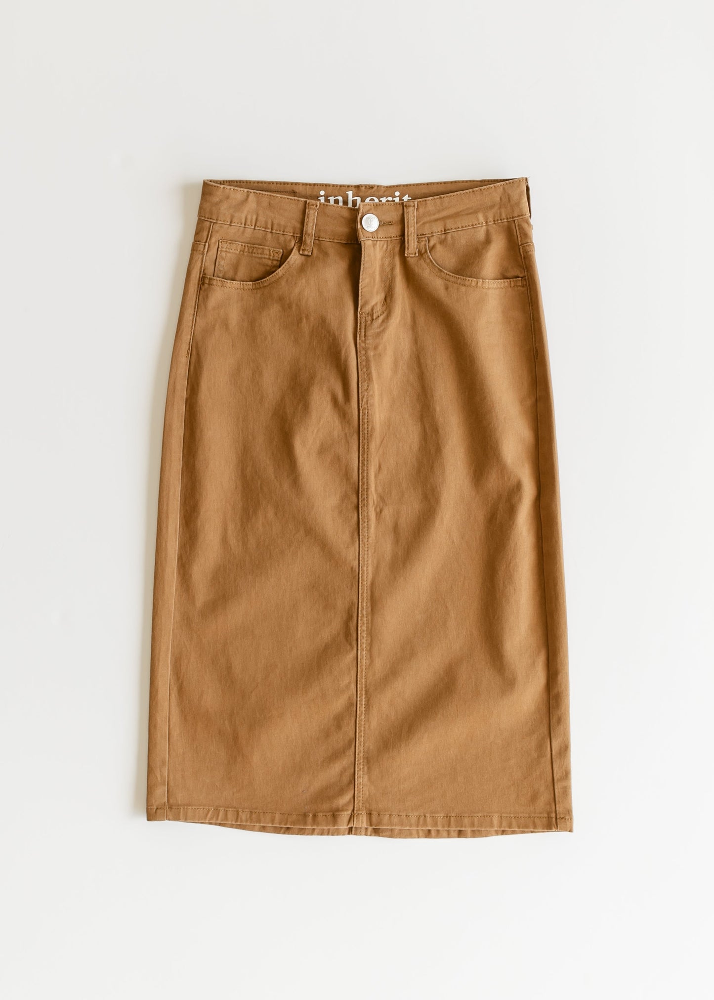 Remi Toasted Coconut Denim Midi Skirt - FINAL SALE