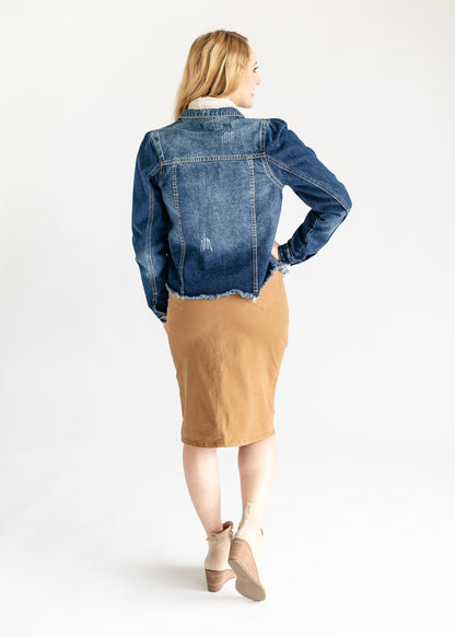 Remi Toasted Coconut Denim Midi Skirt - FINAL SALE