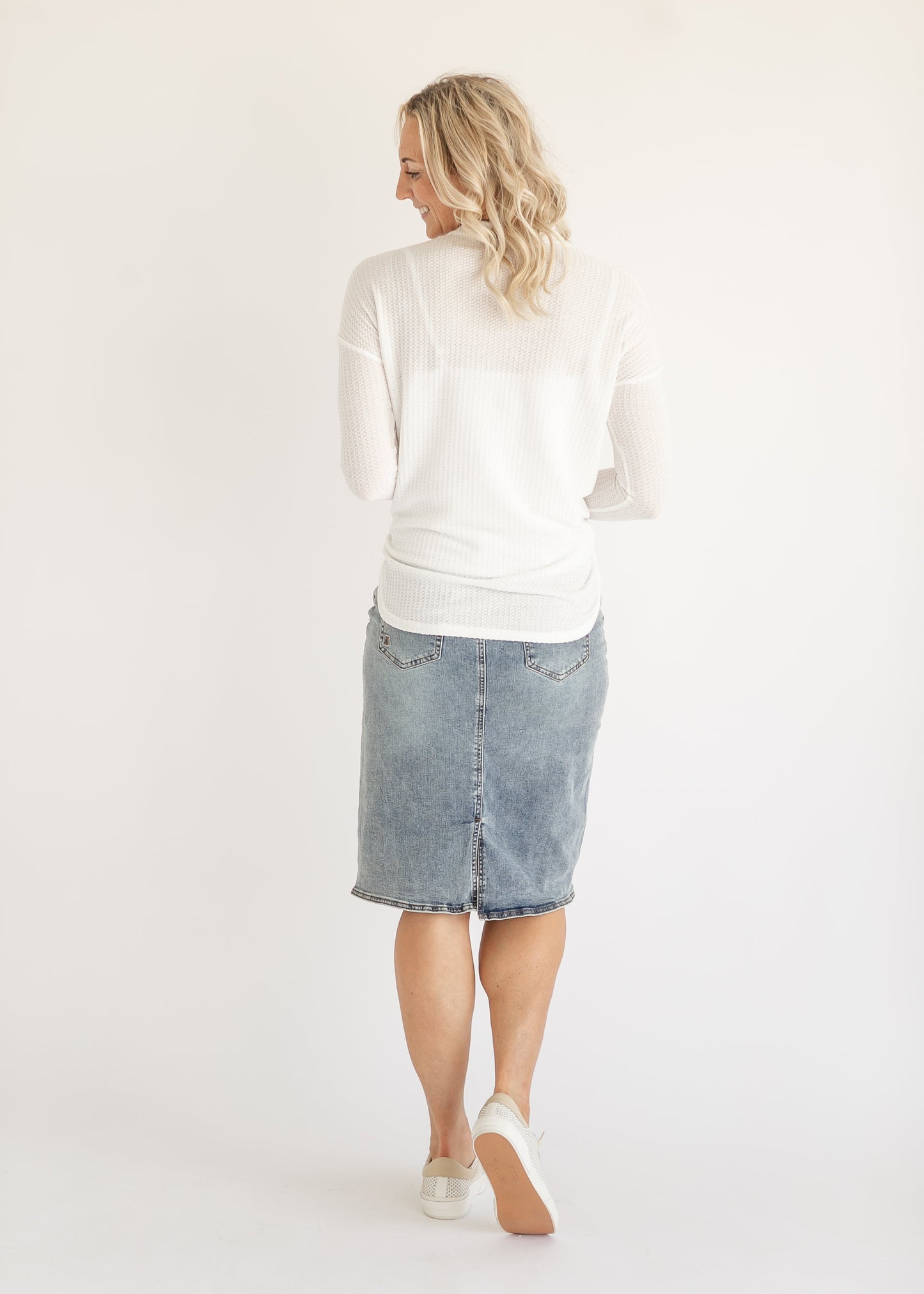 Renley Waffle Knit Button Up Top - FINAL SALE