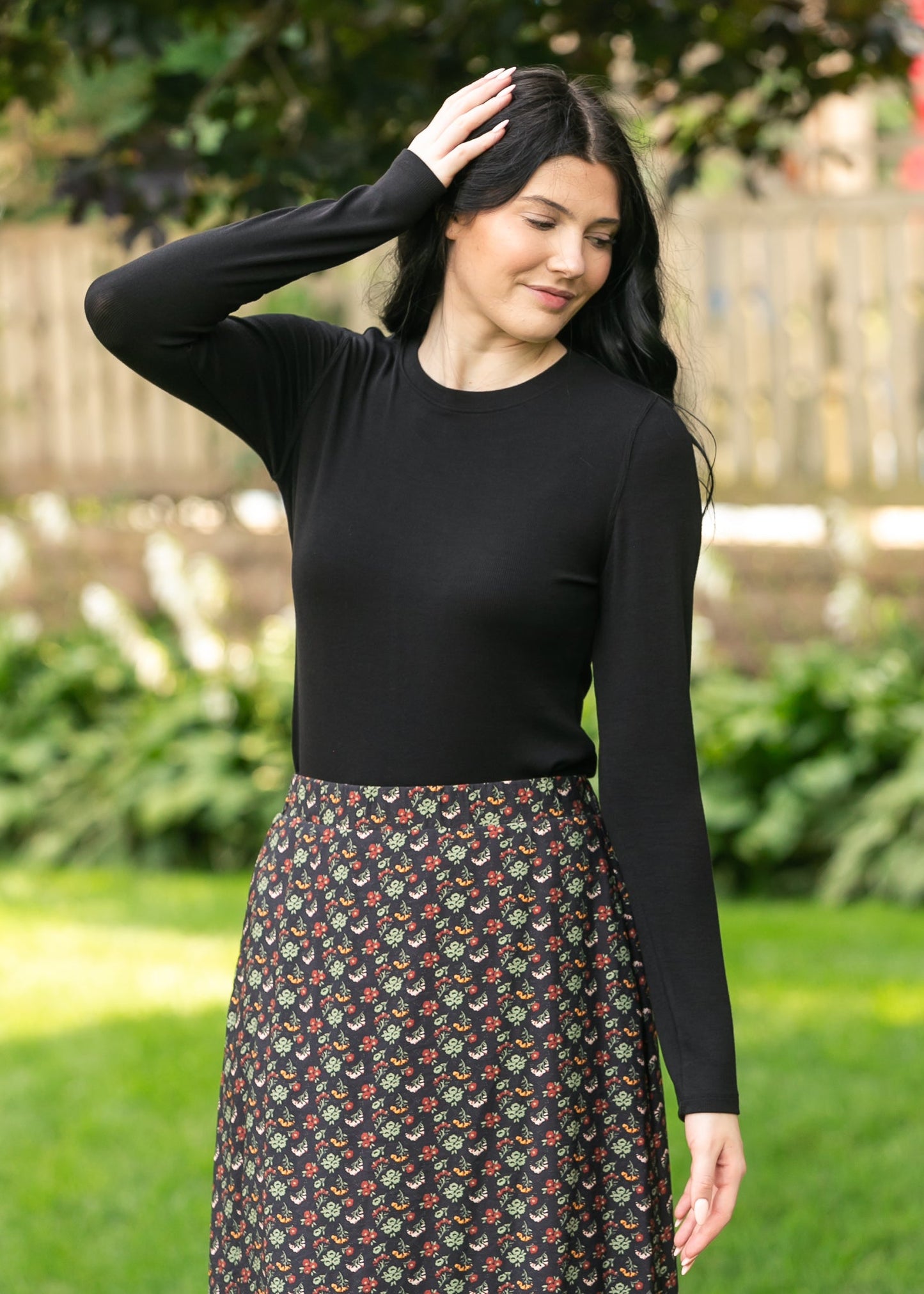 Ribbed Crewneck Long Sleeve Basic Top - FINAL SALE