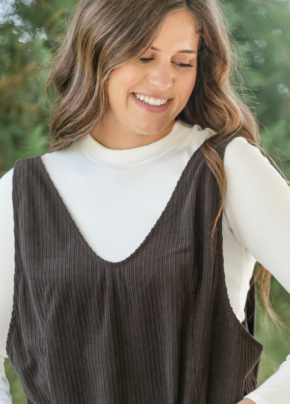 Ribbed Crewneck Long Sleeve Basic Top - FINAL SALE