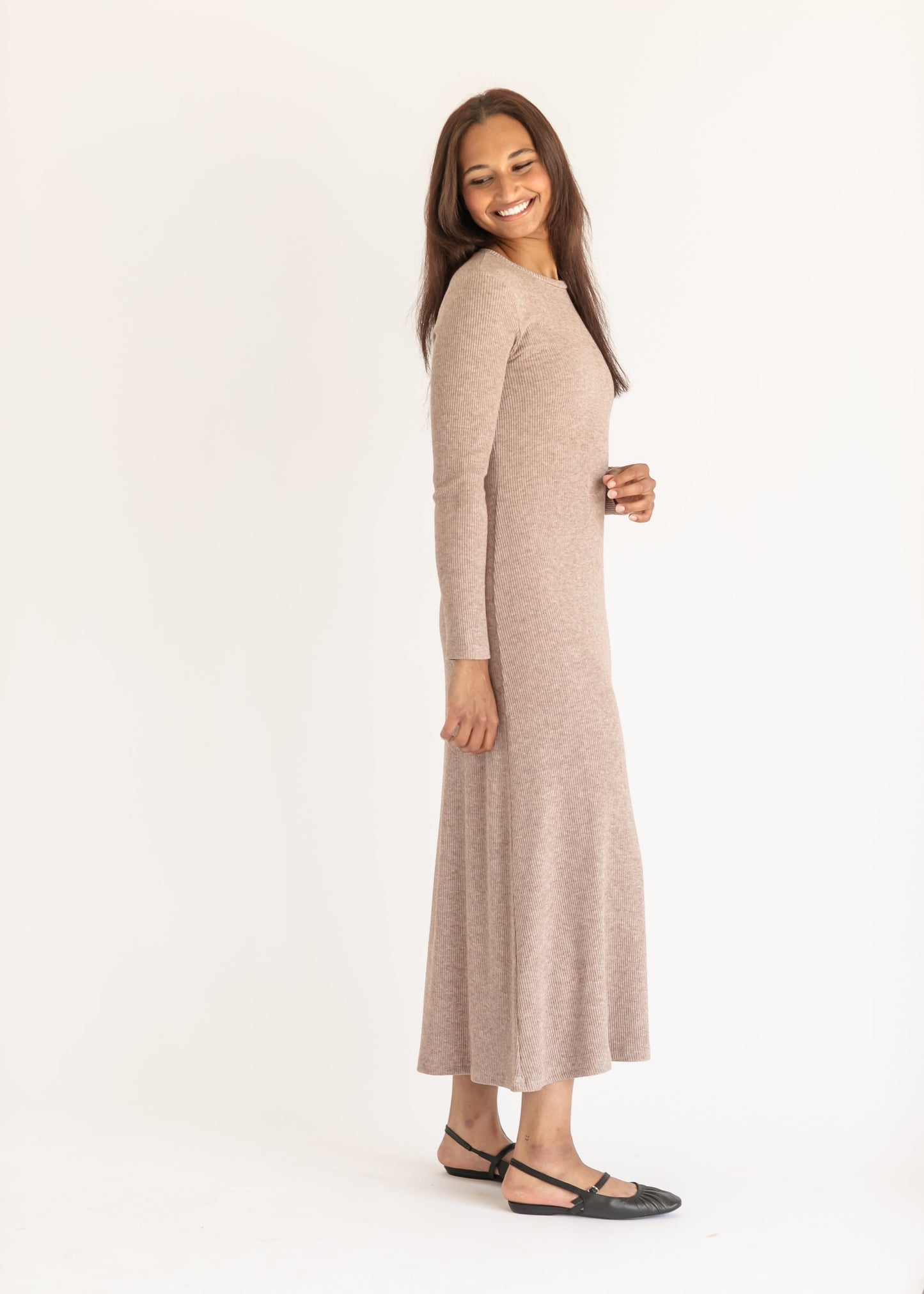 Ribbed Soft Knit Long Sleeve Dress - FINAL SALE