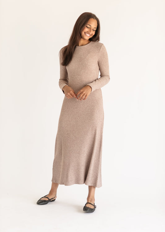 Ribbed Soft Knit Long Sleeve Dress - FINAL SALE