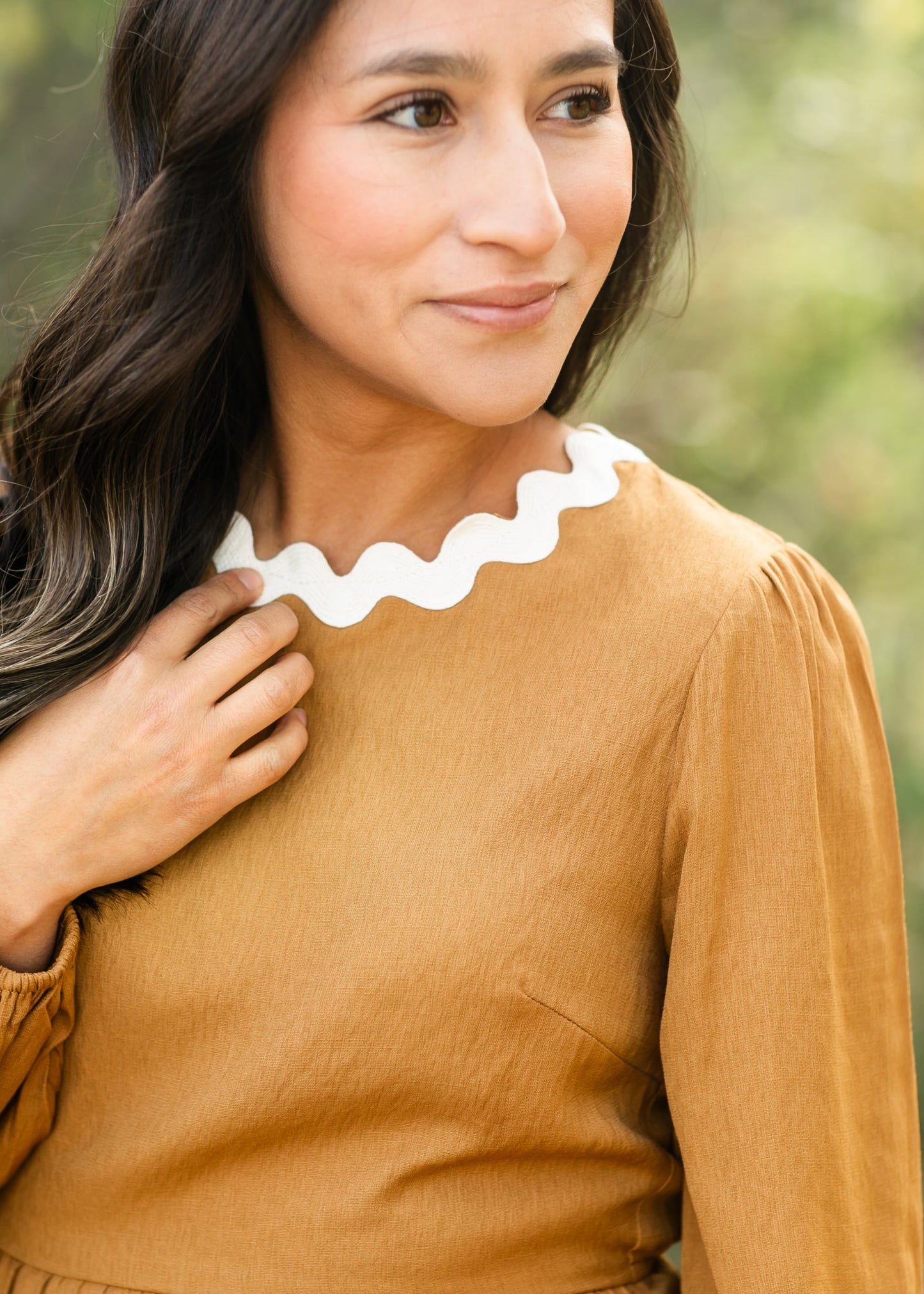 Ricrac Trim Peplum Long Sleeve Top - FINAL SALE