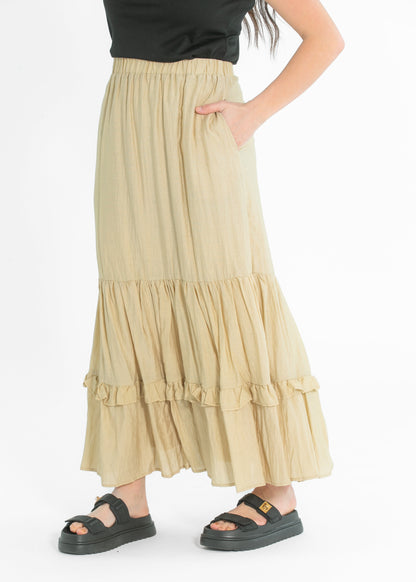 Ruffled Detail Midi Skirt - FINAL SALE