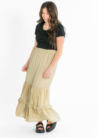 Ruffled Detail Midi Skirt - FINAL SALE