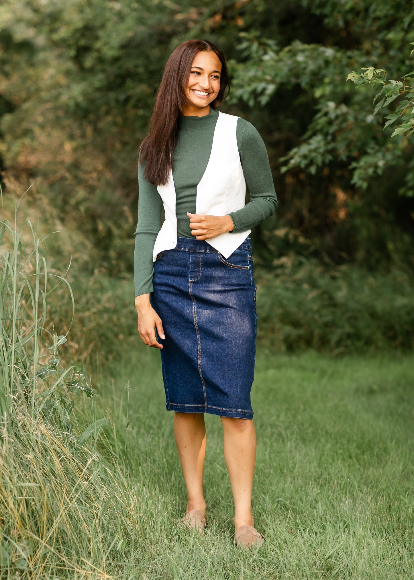 Sandra Midi Denim Skirt - FINAL SALE