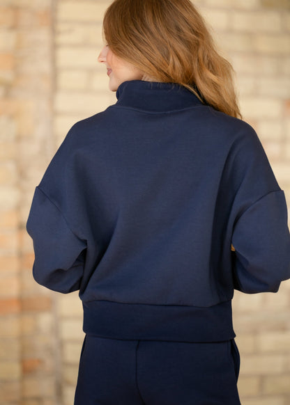 Seanni Soft Knit Quarter Zip Top