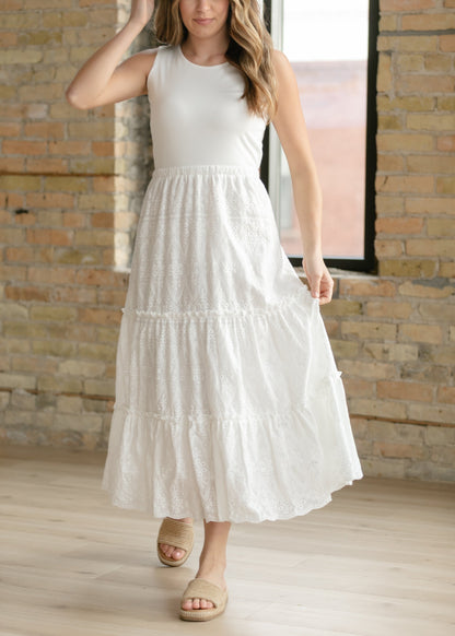 Serena Sleeveless Eyelet Maxi Dress