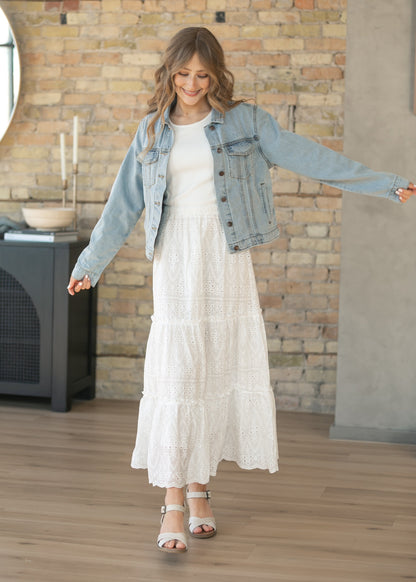 Serena Sleeveless Eyelet Maxi Dress