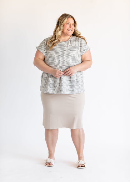 Short Sleeve Blue Peplum Top - FINAL SALE