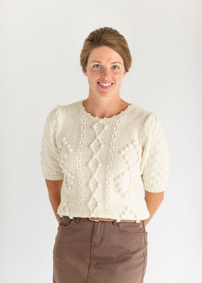 Short Sleeve Bubble Knit Sweater - FINAL SALE