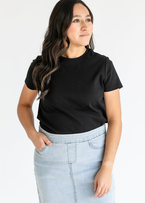 LIVERPOOL® Short Sleeve Crewneck Knit Tee - FINAL SALE