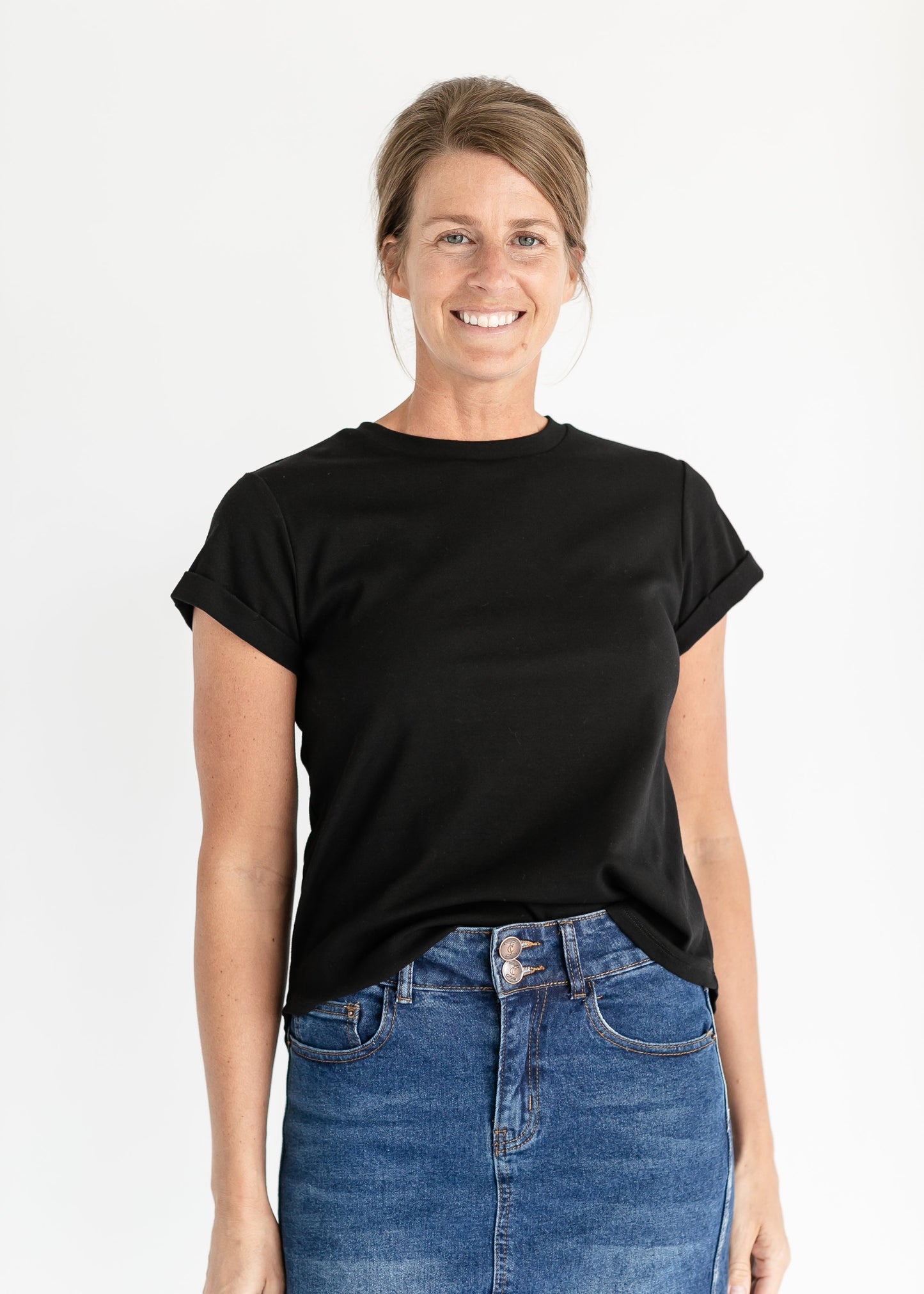 Essential Black Short Sleeve Basic T-shirt