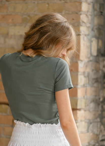 Short Sleeve Ribbed Tee - FINAL SALE