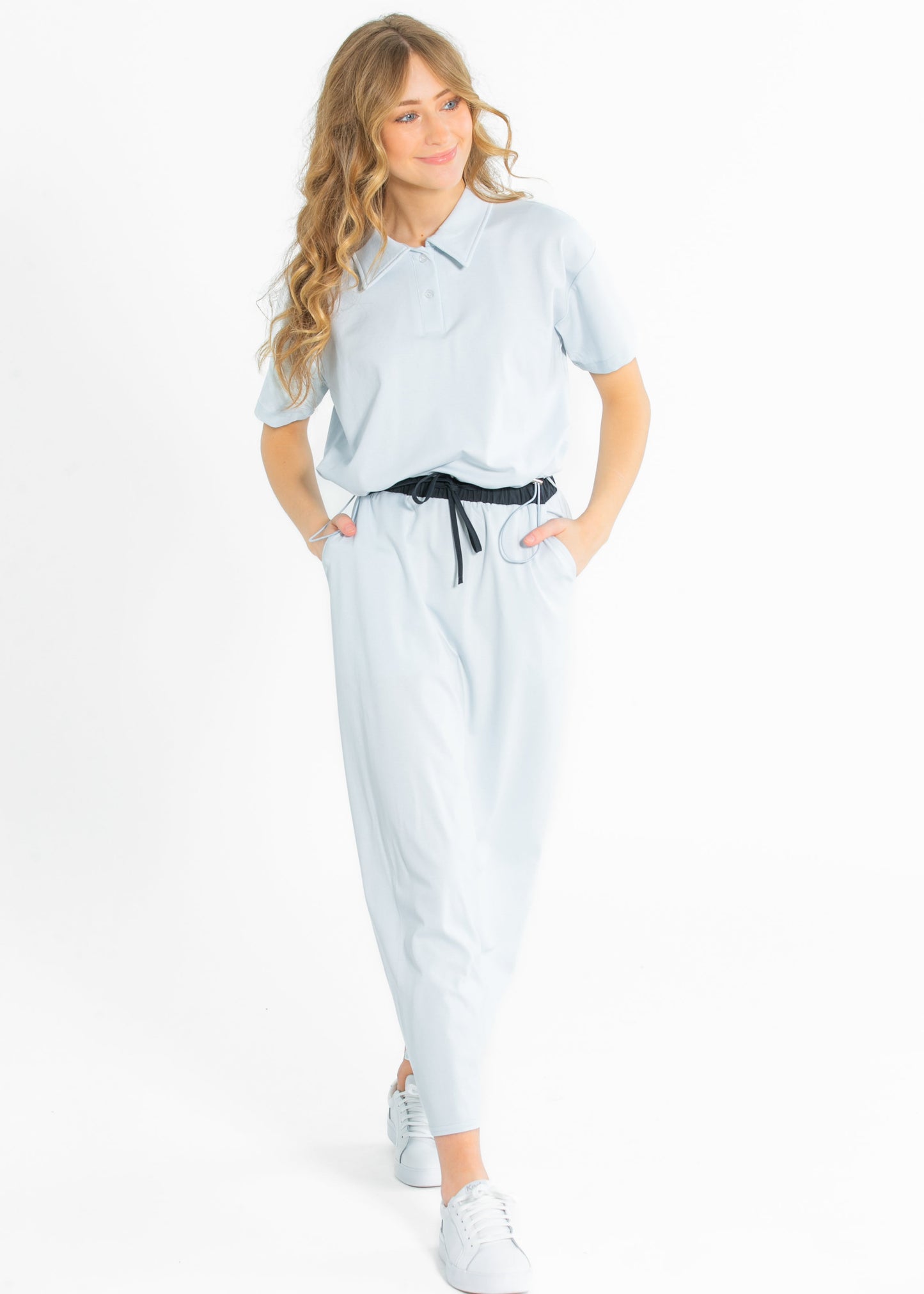 Sadie & Sage® Showed Up Drawstring Hem Polo Top - FINAL SALE