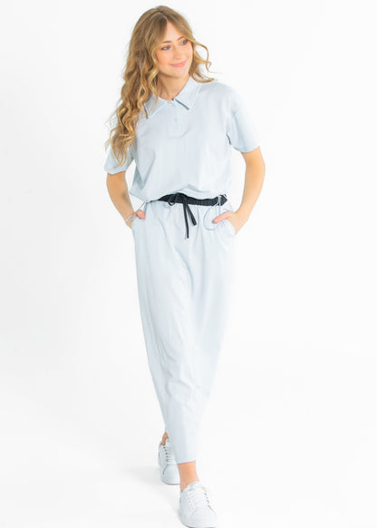 Sadie & Sage® Showed Up Drawstring Hem Polo Top - FINAL SALE