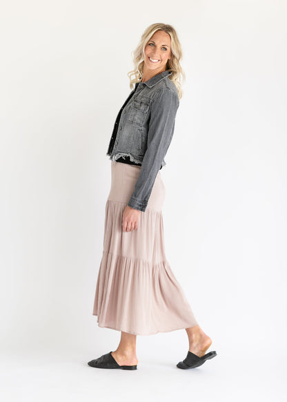 Izzy Smocked Waist Tiered Maxi Skirt - FINAL SALE