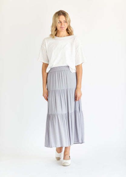 Izzy Smocked Waist Tiered Maxi Skirt - FINAL SALE