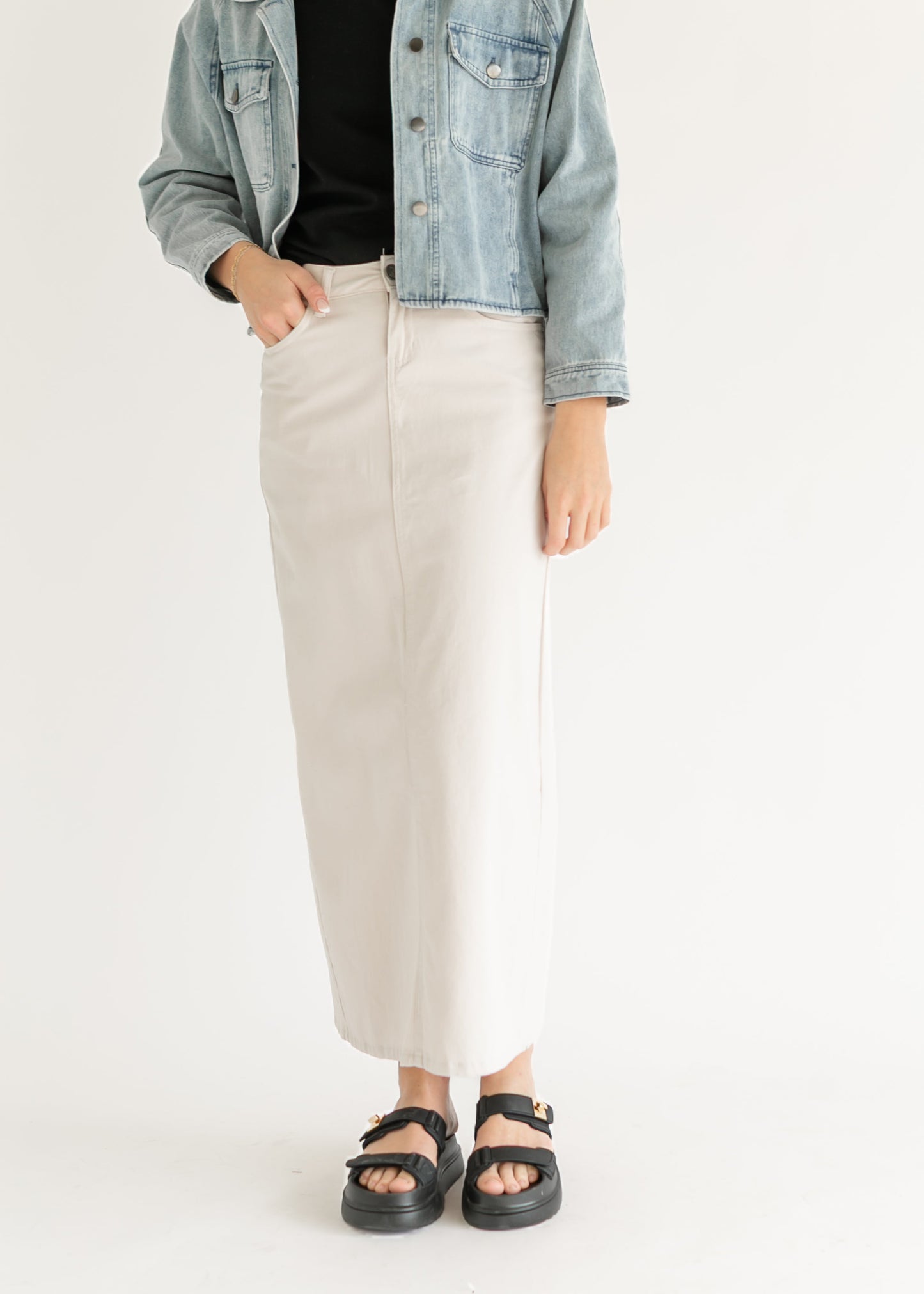 Stella Cloud Denim Maxi Skirt - FINAL SALE