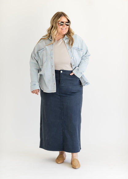 Stella Navy Denim Maxi Skirt - FINAL SALE