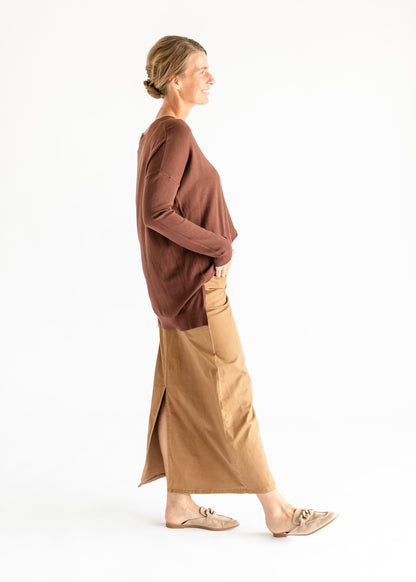 Stella Toasted Coconut Denim Maxi Skirt - FINAL SALE