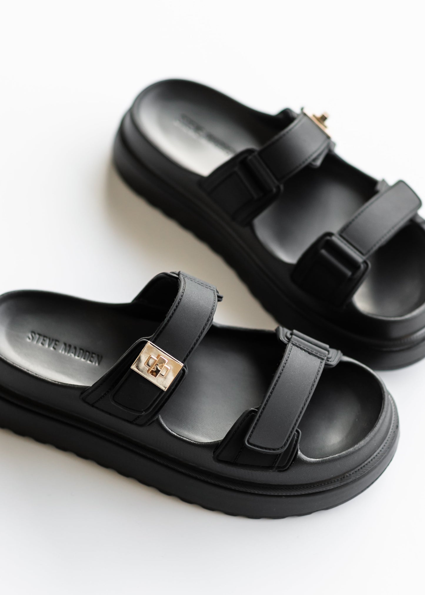 Steve Madden® Bigschmona Jelly Black Platform Slide Sandal - FINAL SALE