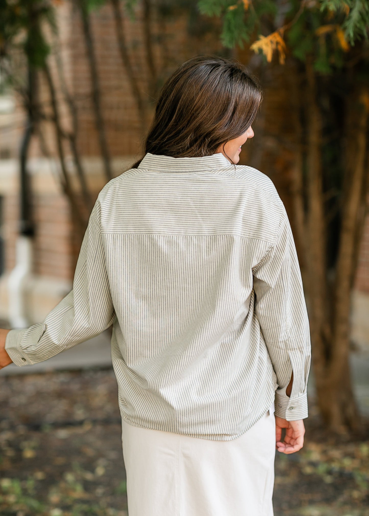 Striped Button Up Classic Top - FINAL SALE