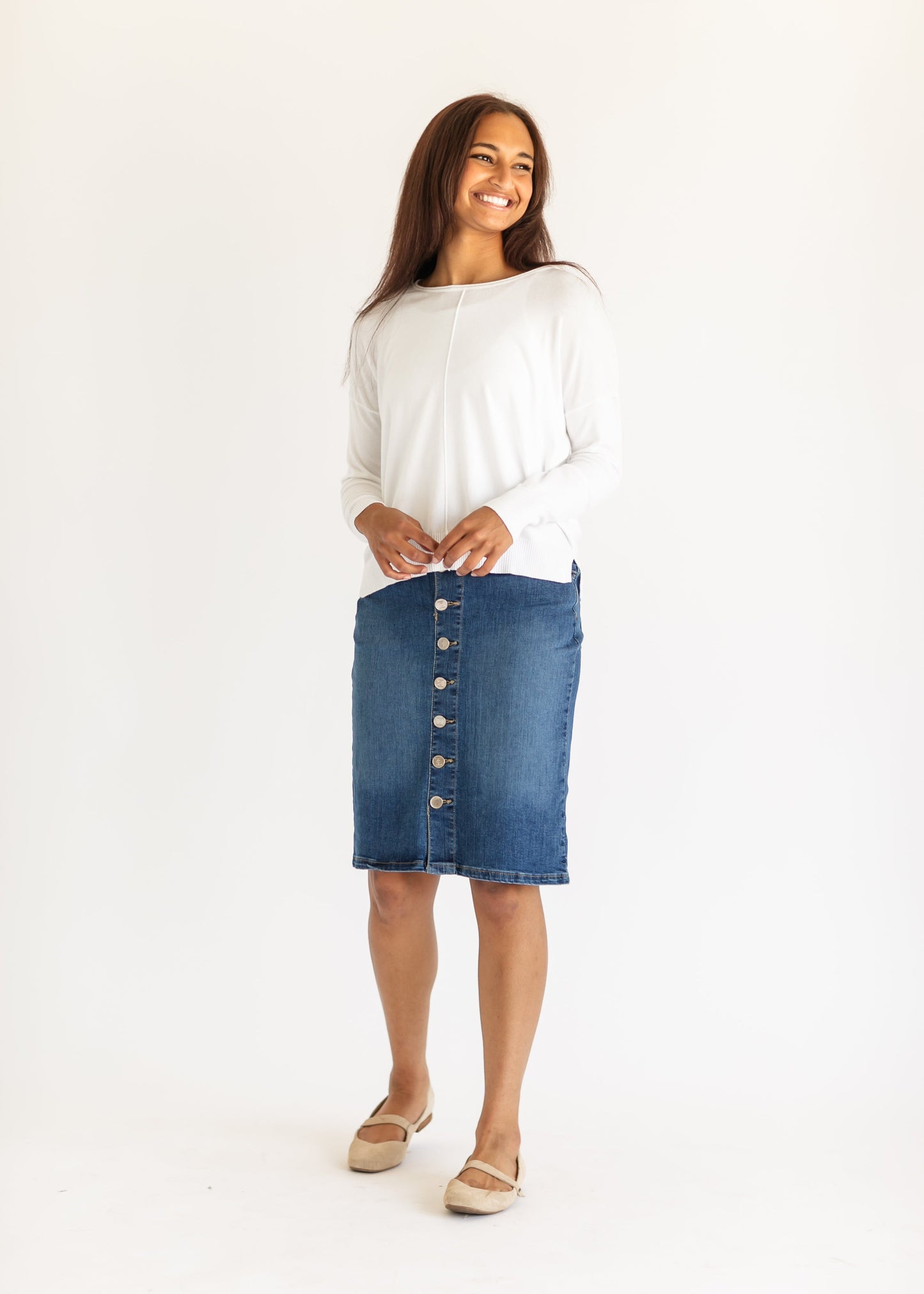 Thena Front Seam Long Sleeve Sweater - FINAL SALE